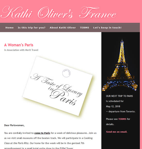 Kathi Oliver's France website